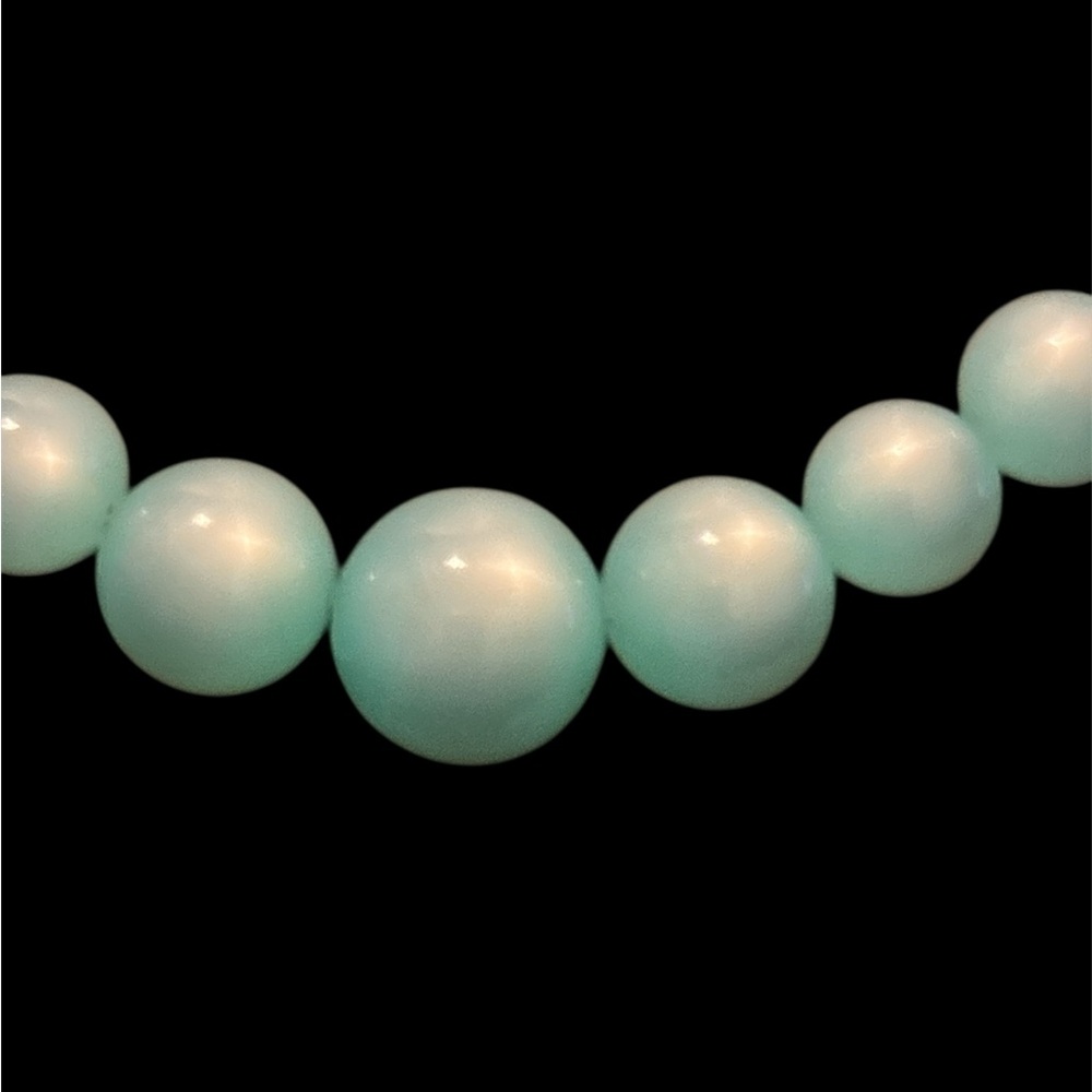 Robin Egg Blue Opalescent Moonglow Lucite Beaded Necklace Circa 1950’s